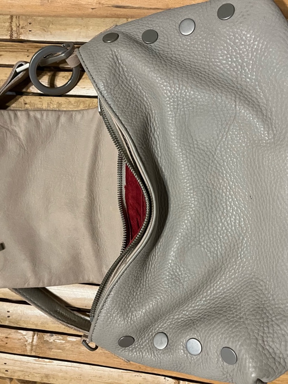 Hammitt Two-Tone Shoulder Bag in Taupe and Light Gray - Picture 2 of 5